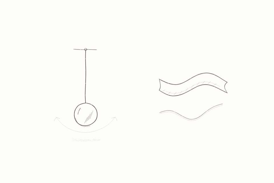 Pendulum and waving flag Wobble motion study in motion